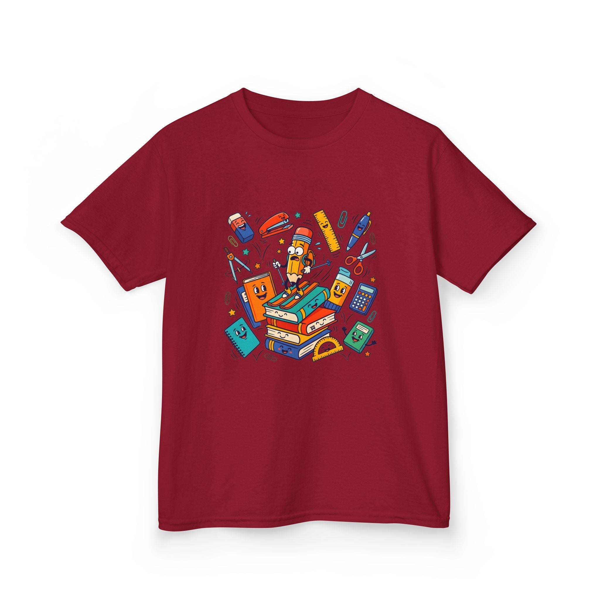 Kids T-Shirt - Cute Doodle School Supplies | First Day 2026