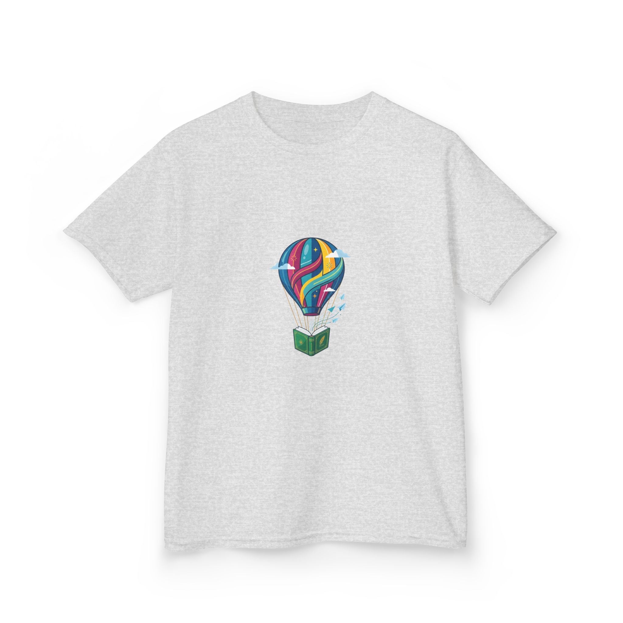 Kids T-Shirt - Bookworm Hot Air Balloon Reading Adventure Tee