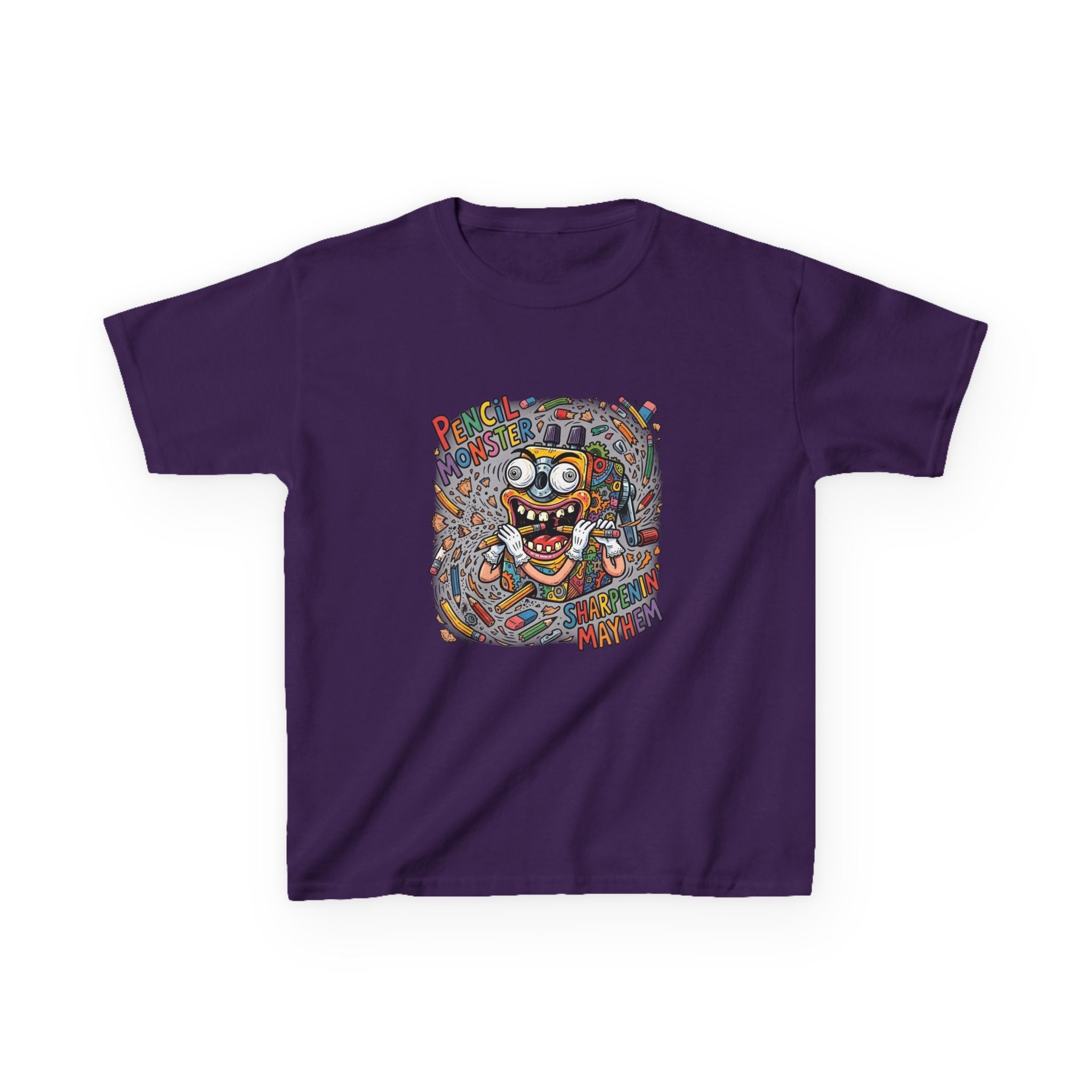Kids Tee - Pencil Monster "Sharpenin' Mayhem" Cartoon | School