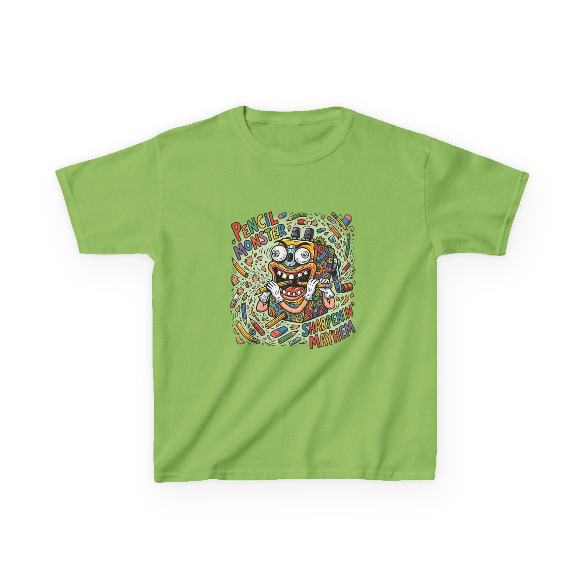Kids Tee - Pencil Monster "Sharpenin' Mayhem" Cartoon | School