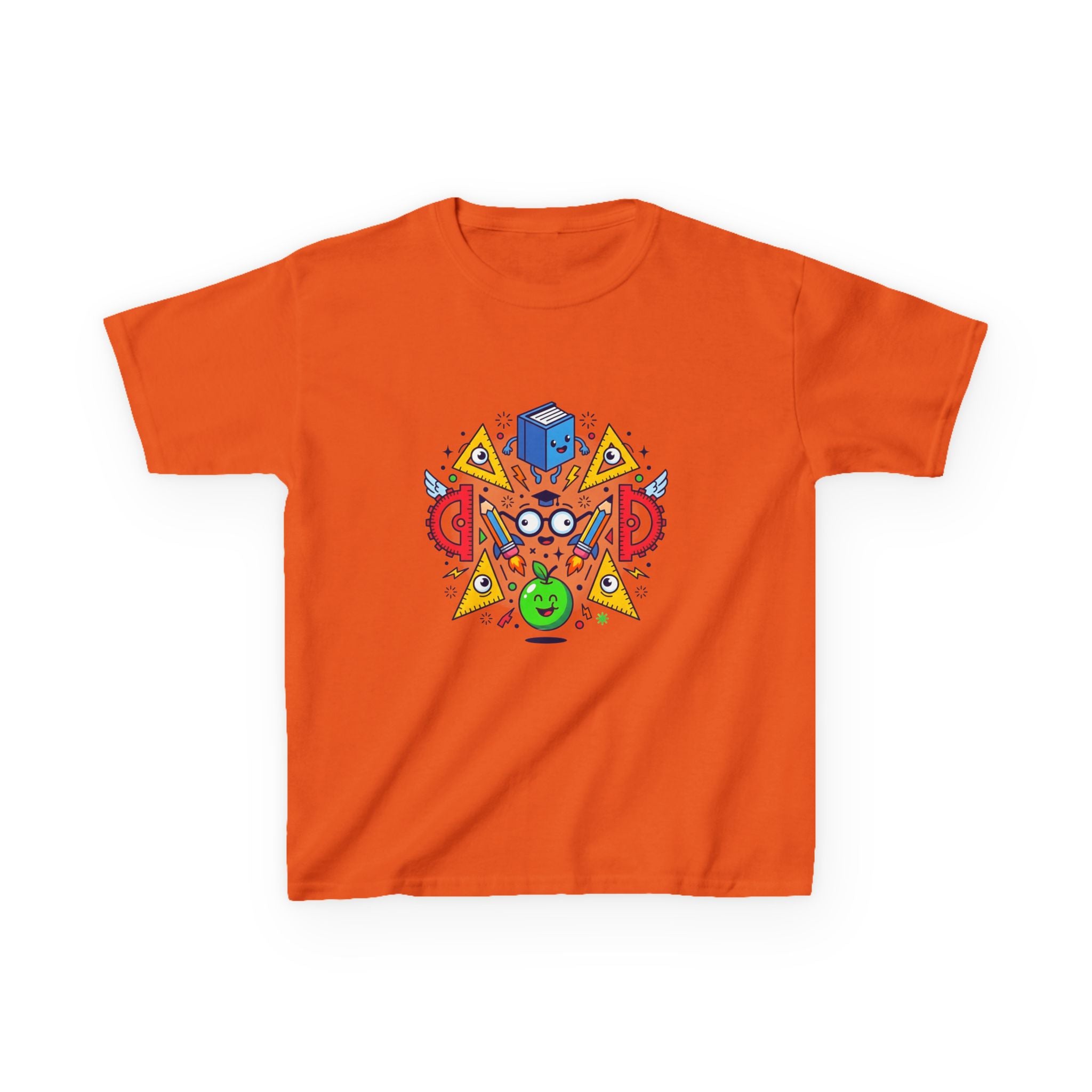 Kids Tee - Cartoon School Supplies & Learning Design | Back to School
