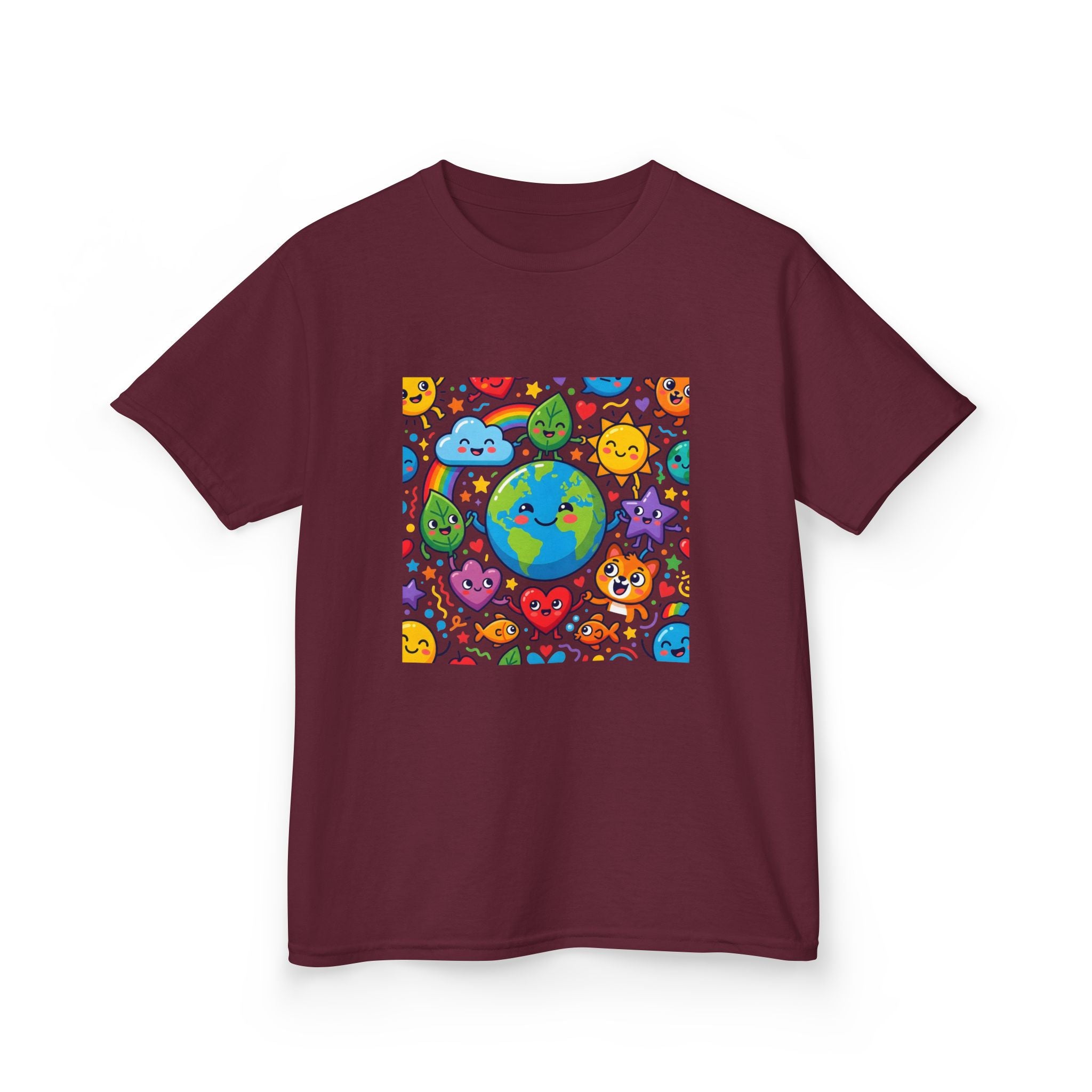 Kids Earth Day Tee - Happy Cartoon Planet | Nature Lovers
