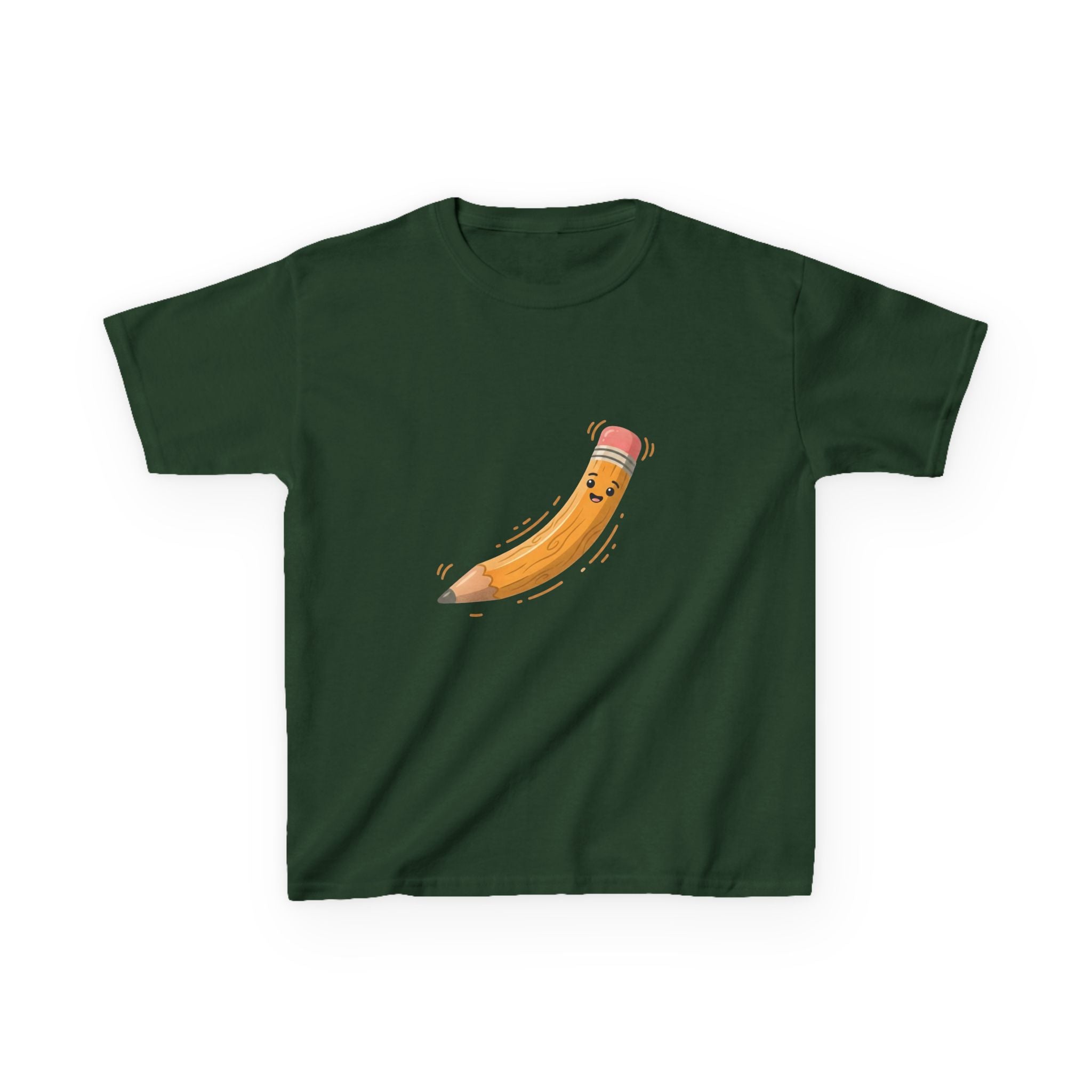 Kids Heavy Cotton Tee - Happy Animated Pencil School Supply | Back to