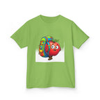 Kids Tee - Adventurous Apple Character Hiking T-Shirt