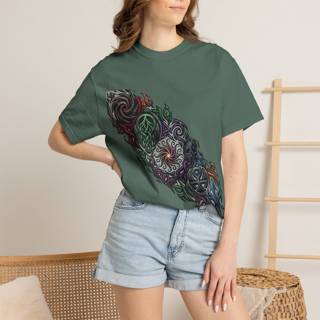 Unisex T-shirt - Dark Fantasy Celtic Skull Ankh | Garment-Dyed