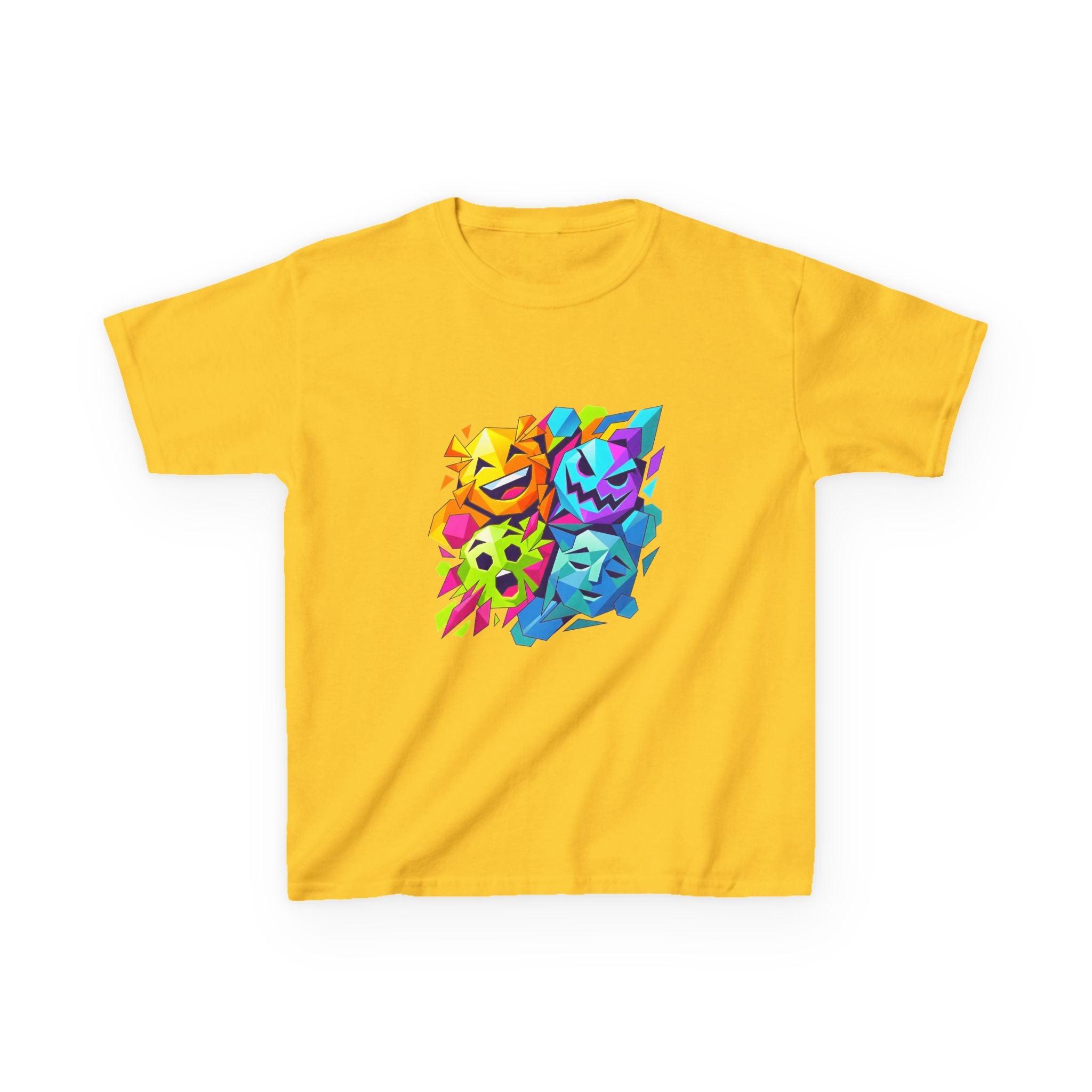 Kids T-Shirt - Vibrant Geometric Faces | Abstract Art
