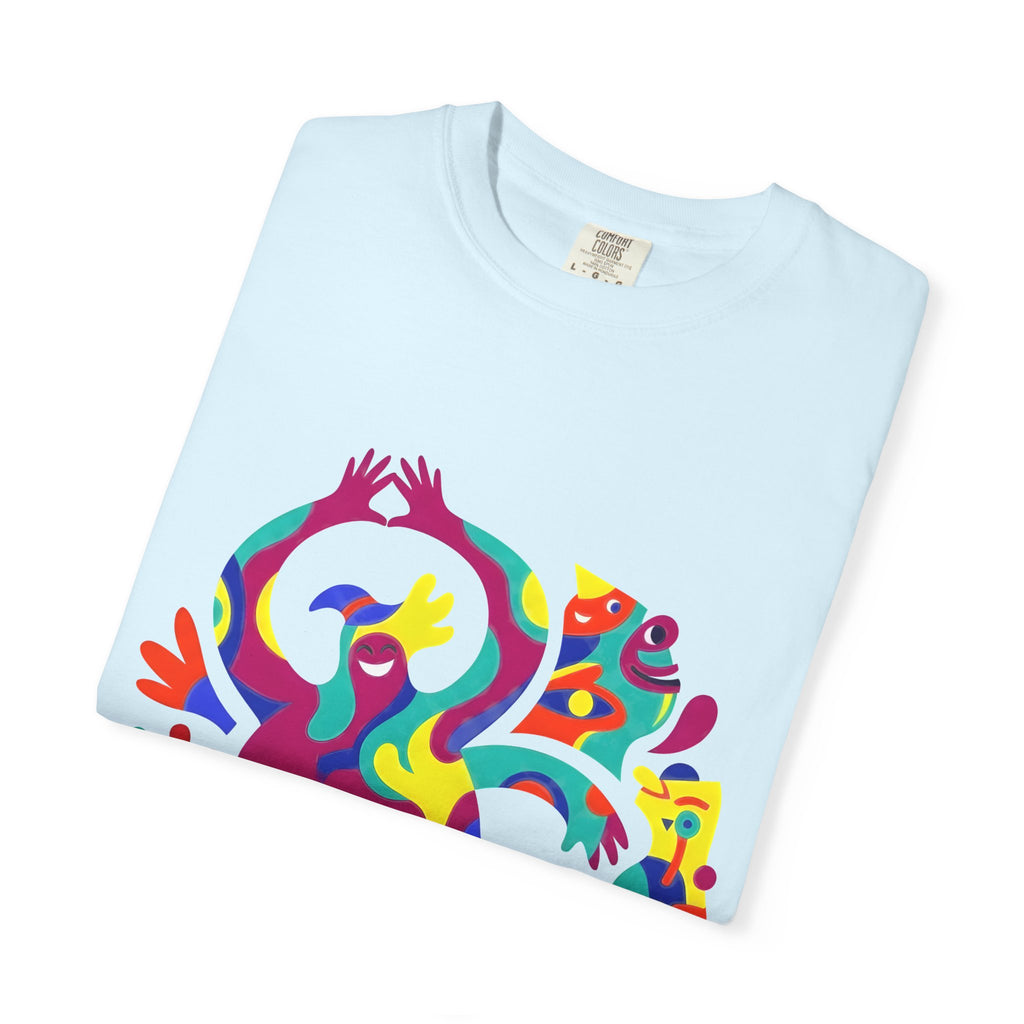 Garment-Dyed T-shirt - Joyful Abstract Creatures | Whimsical Graphic