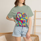 Garment-Dyed T-shirt - Joyful Abstract Creatures | Whimsical Graphic