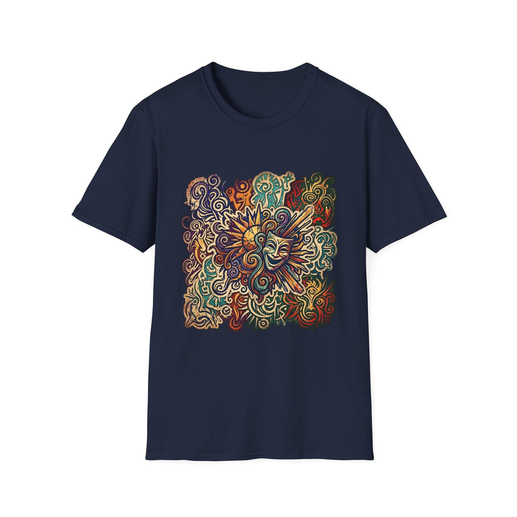 Unisex T-Shirt - Retro Psychedelic Theater Comedy Mask | Abstract Art