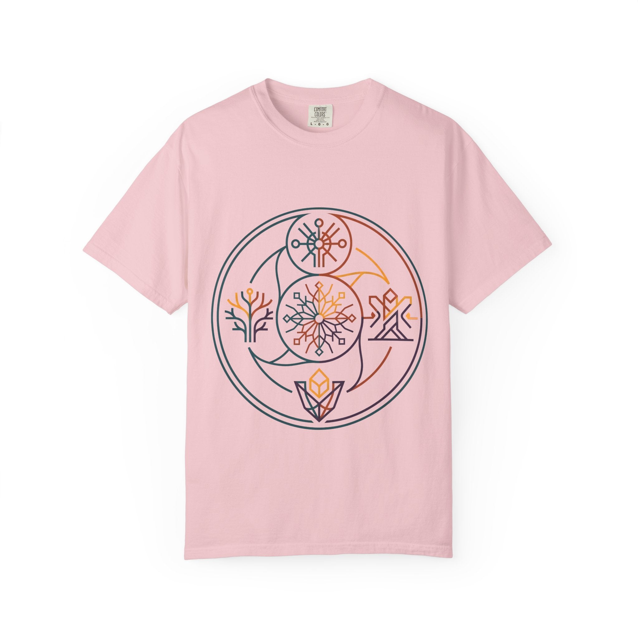 Unisex Garment-Dyed T-Shirt - Minimalist Geometric Nature Art