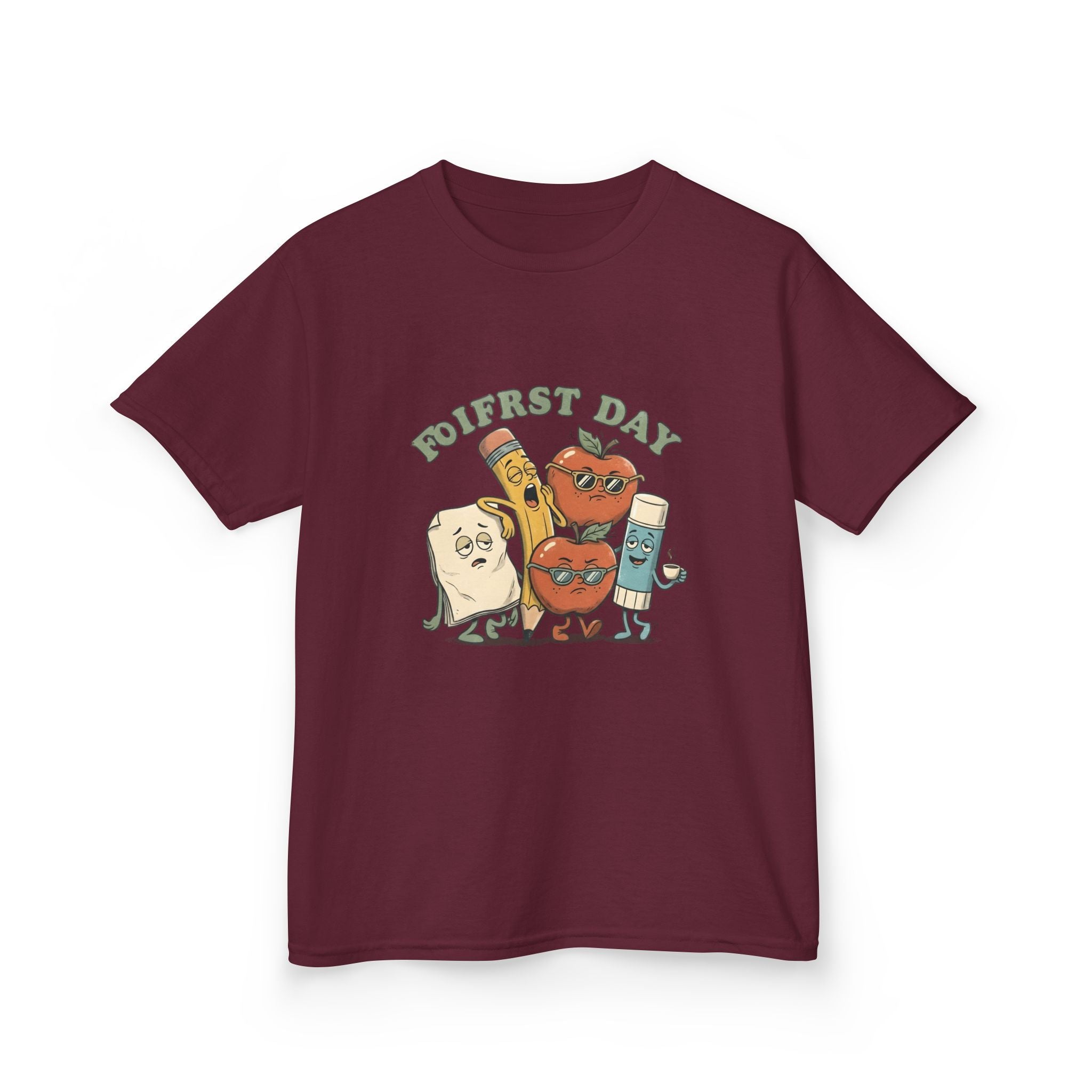 Kids Tee - Funny "FIRST DAY" Tired School Supplies Back to School 2026