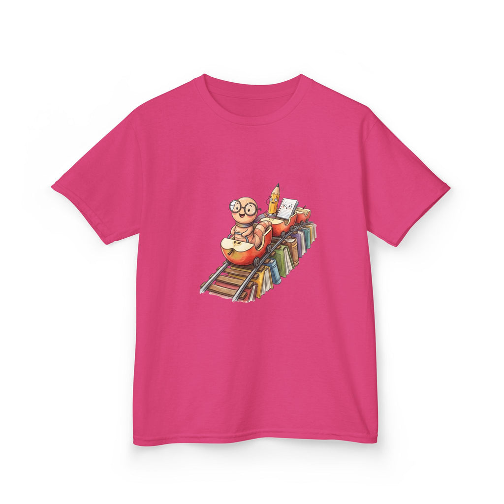 Kids Learning Train Tee - Whimsical Bookworm Education Shirt