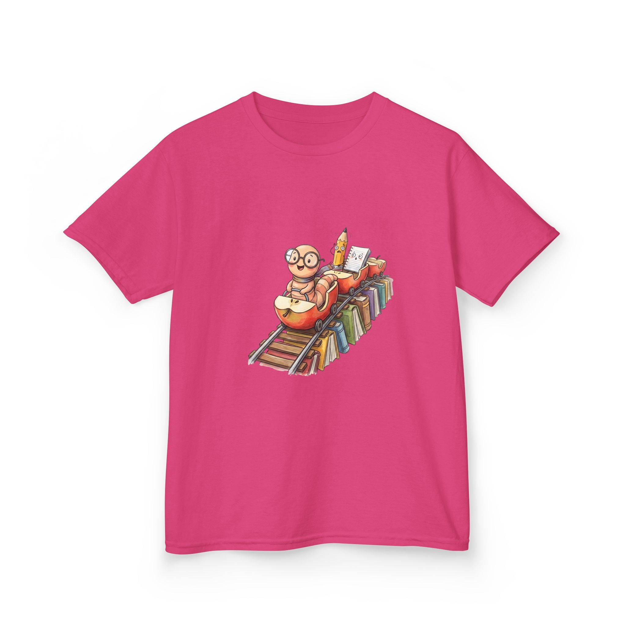 Kids Learning Train Tee - Whimsical Bookworm Education Shirt