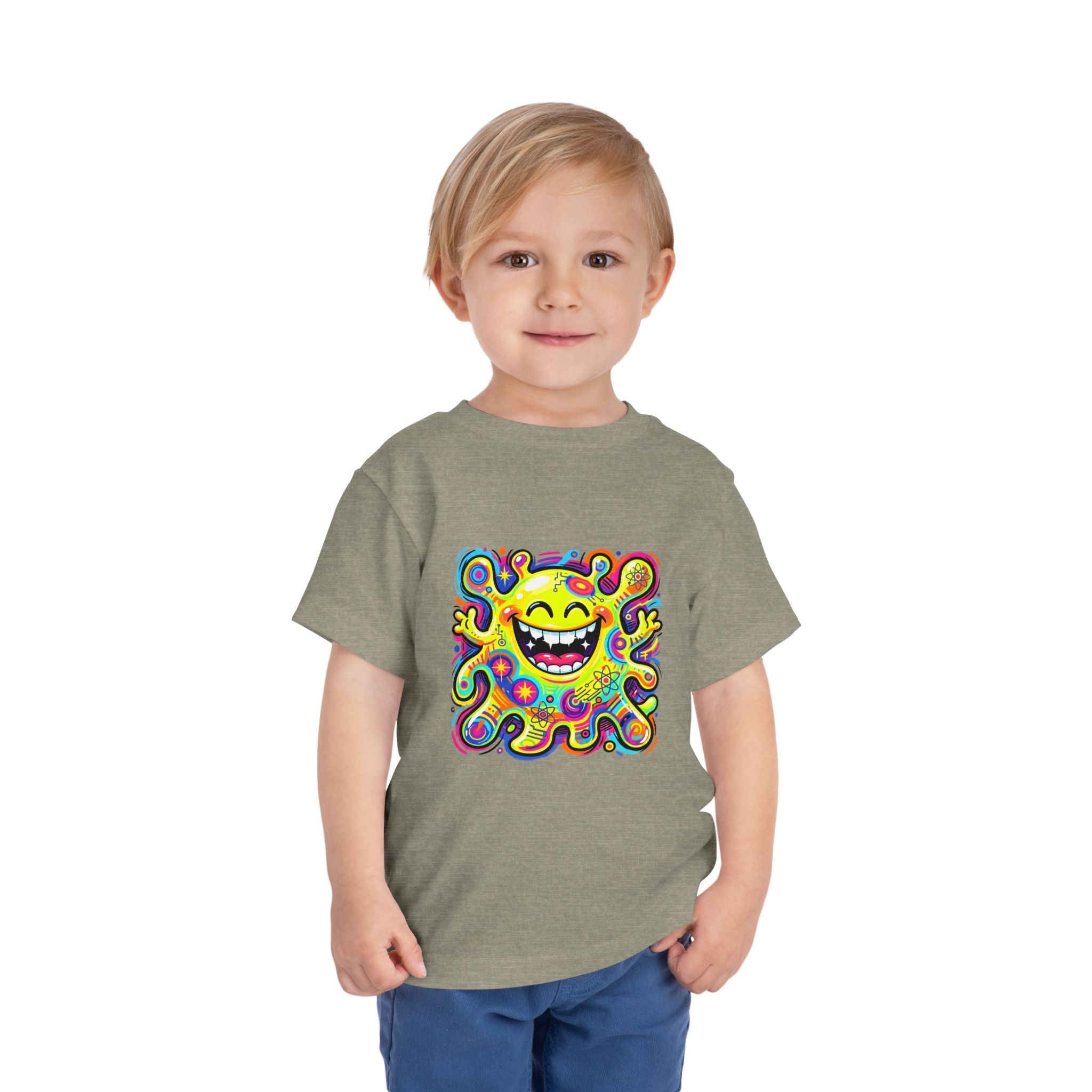 Toddler Tee - Vibrant Psychedelic Monster | Kids Abstract Cartoon Art