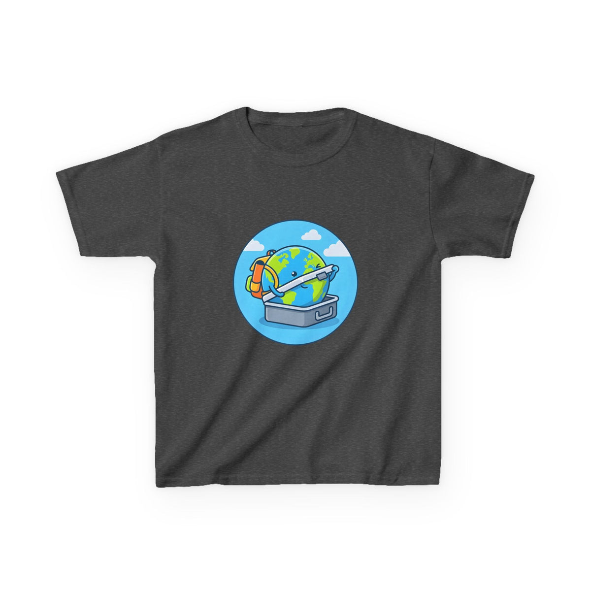 Kids Tee - Cute Earth Travel & School Cartoon Shirt | Adventure
