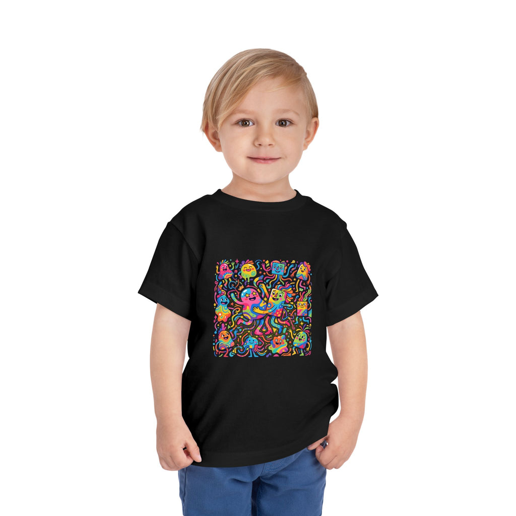 Toddler T-Shirt - Vibrant Whimsical Creatures | Doodle Art