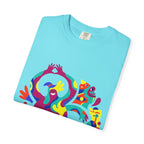 Garment-Dyed T-shirt - Joyful Abstract Creatures | Whimsical Graphic
