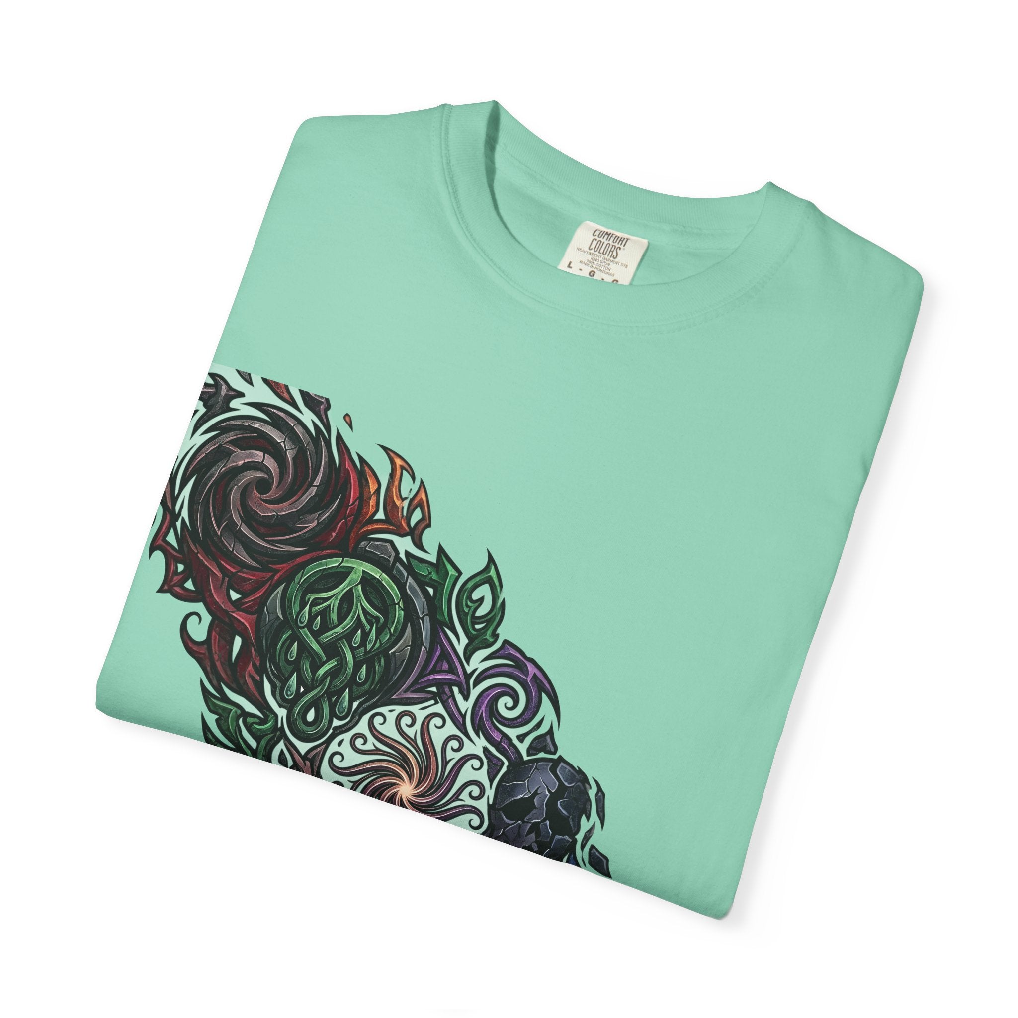 Unisex T-shirt - Dark Fantasy Celtic Skull Ankh | Garment-Dyed