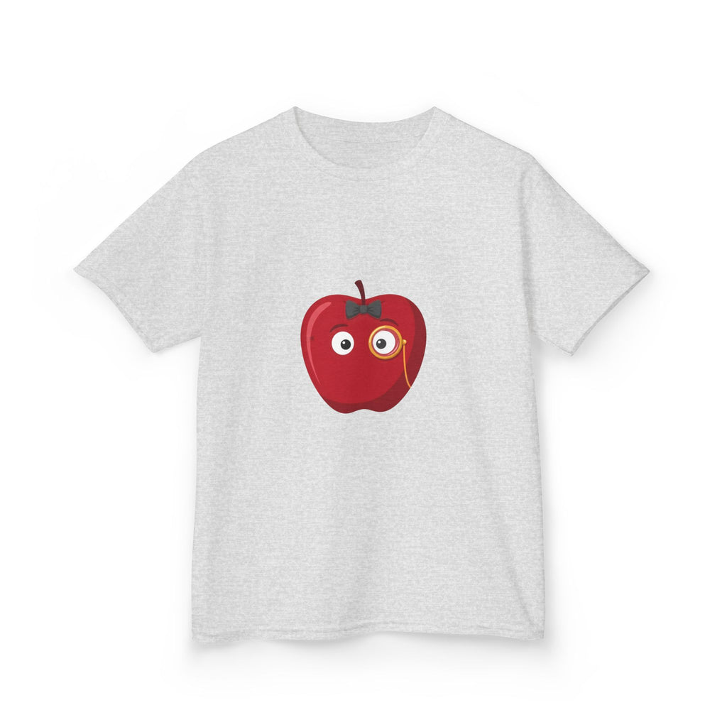 Kids Heavy Cotton Tee - Whimsical Monocle Apple Character