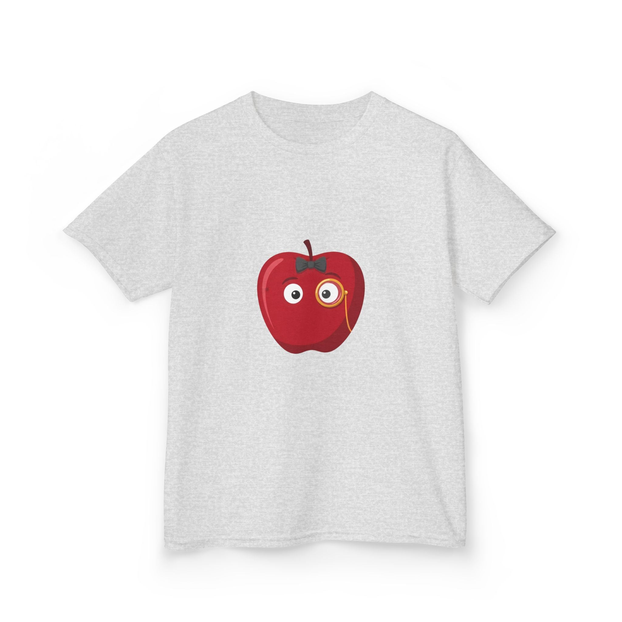Kids Heavy Cotton Tee - Whimsical Monocle Apple Character