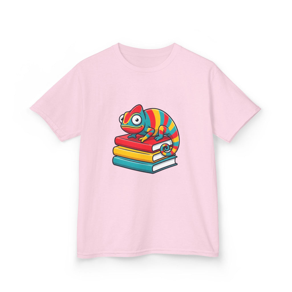 Kids T-Shirt - Whimsical Chameleon Reading Books | School Tee