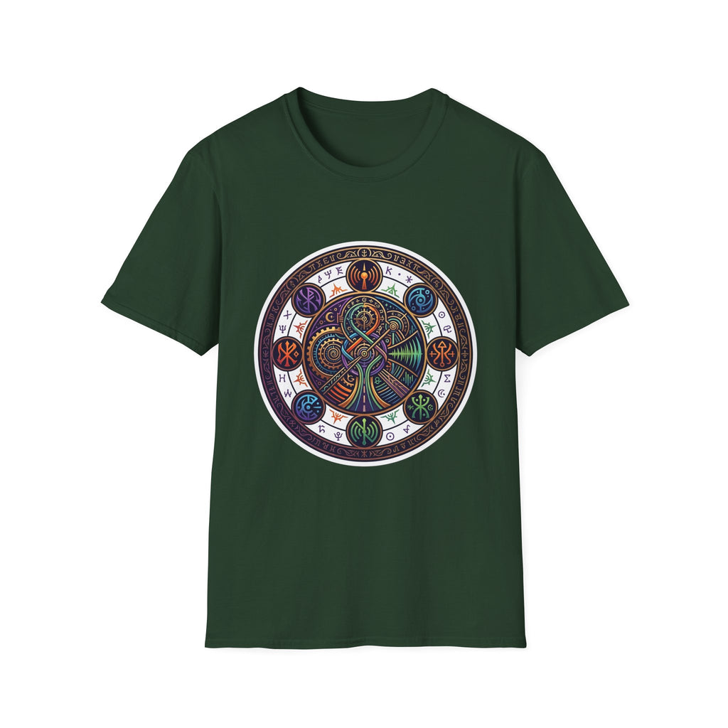 Unisex Steampunk T-Shirt - Ornate Mystical Mandala & Gears