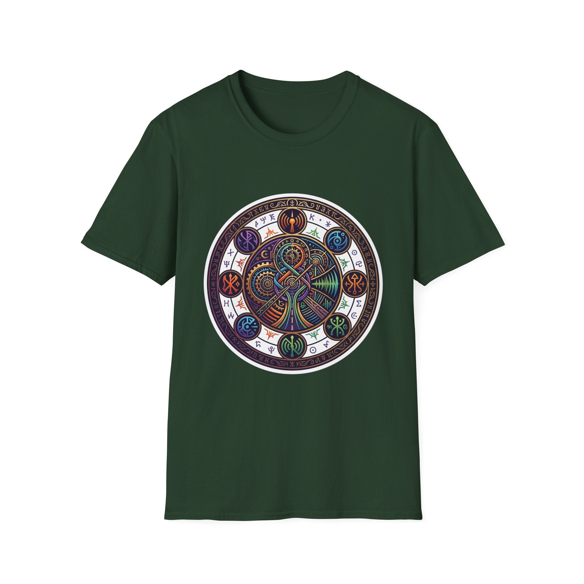 Unisex Steampunk T-Shirt - Ornate Mystical Mandala & Gears