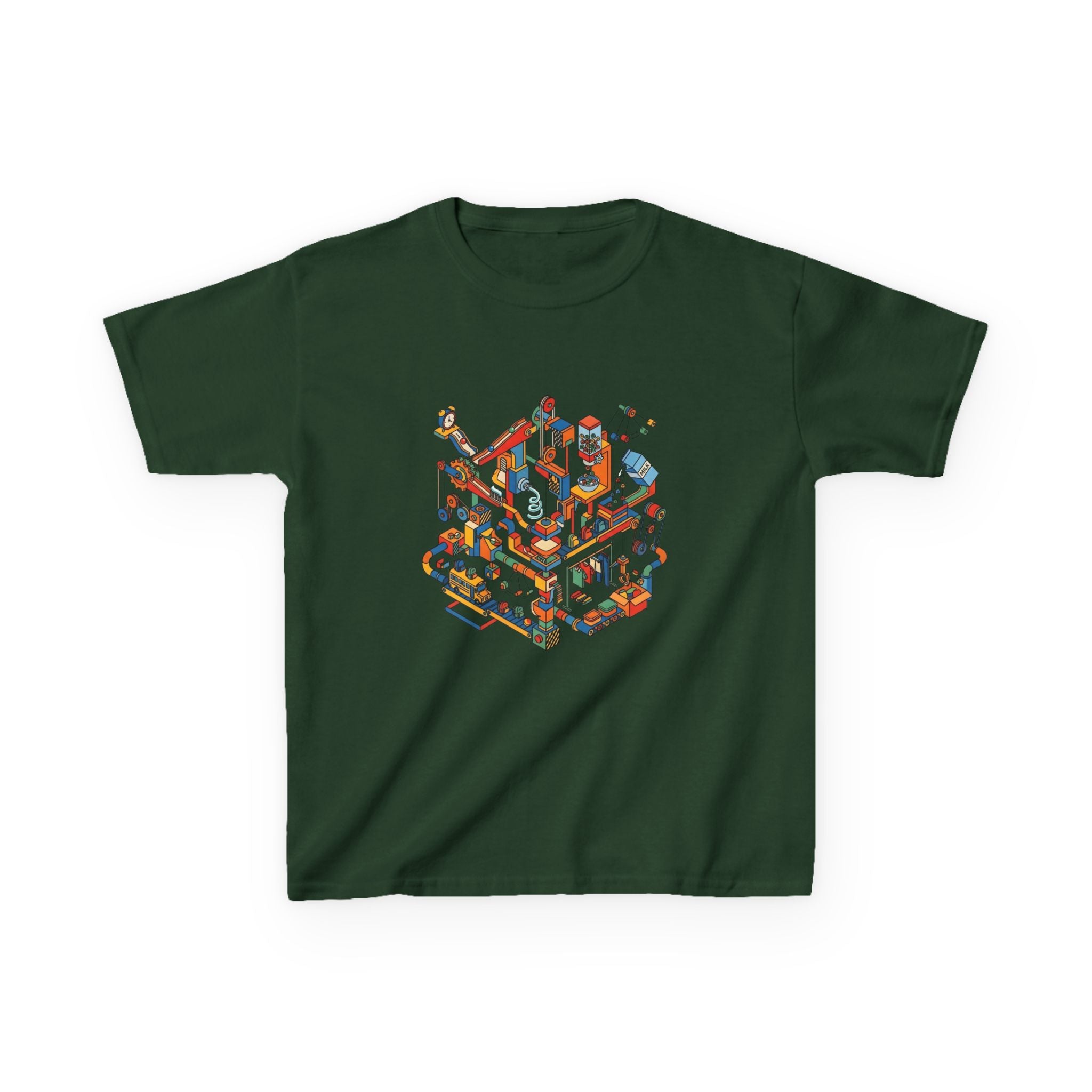 Kids Daily Routine T-Shirt - Whimsical Cartoon Machine