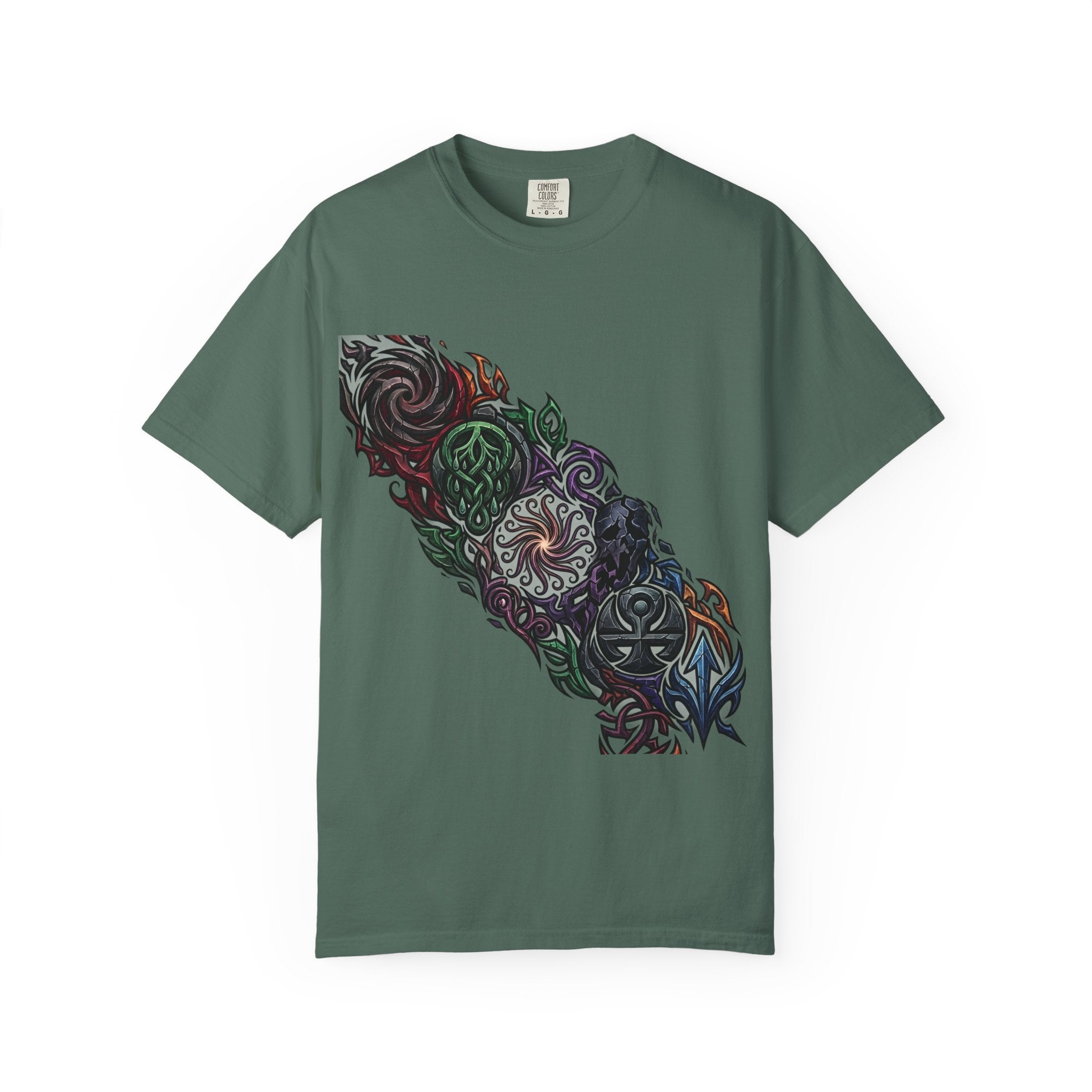 Unisex T-shirt - Dark Fantasy Celtic Skull Ankh | Garment-Dyed