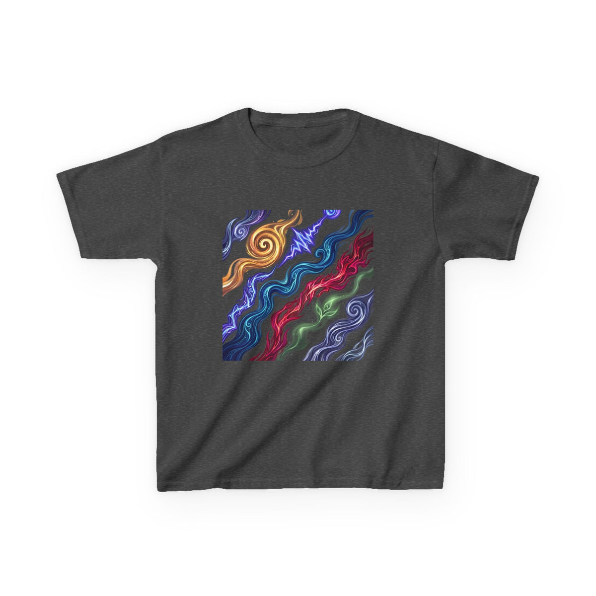 Kids Tee - Vibrant Elemental Magic Energy | Fantasy Glow