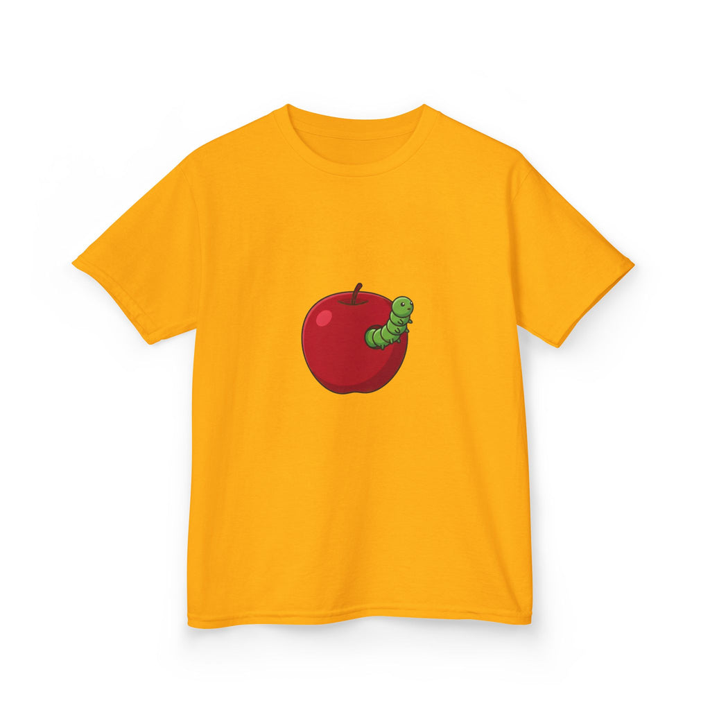 Kids T-Shirt - Cute Hungry Bookworm Caterpillar Apple Tee