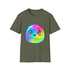 Unisex Kawaii T-Shirt - Happy Rainbow Blob Character Tee