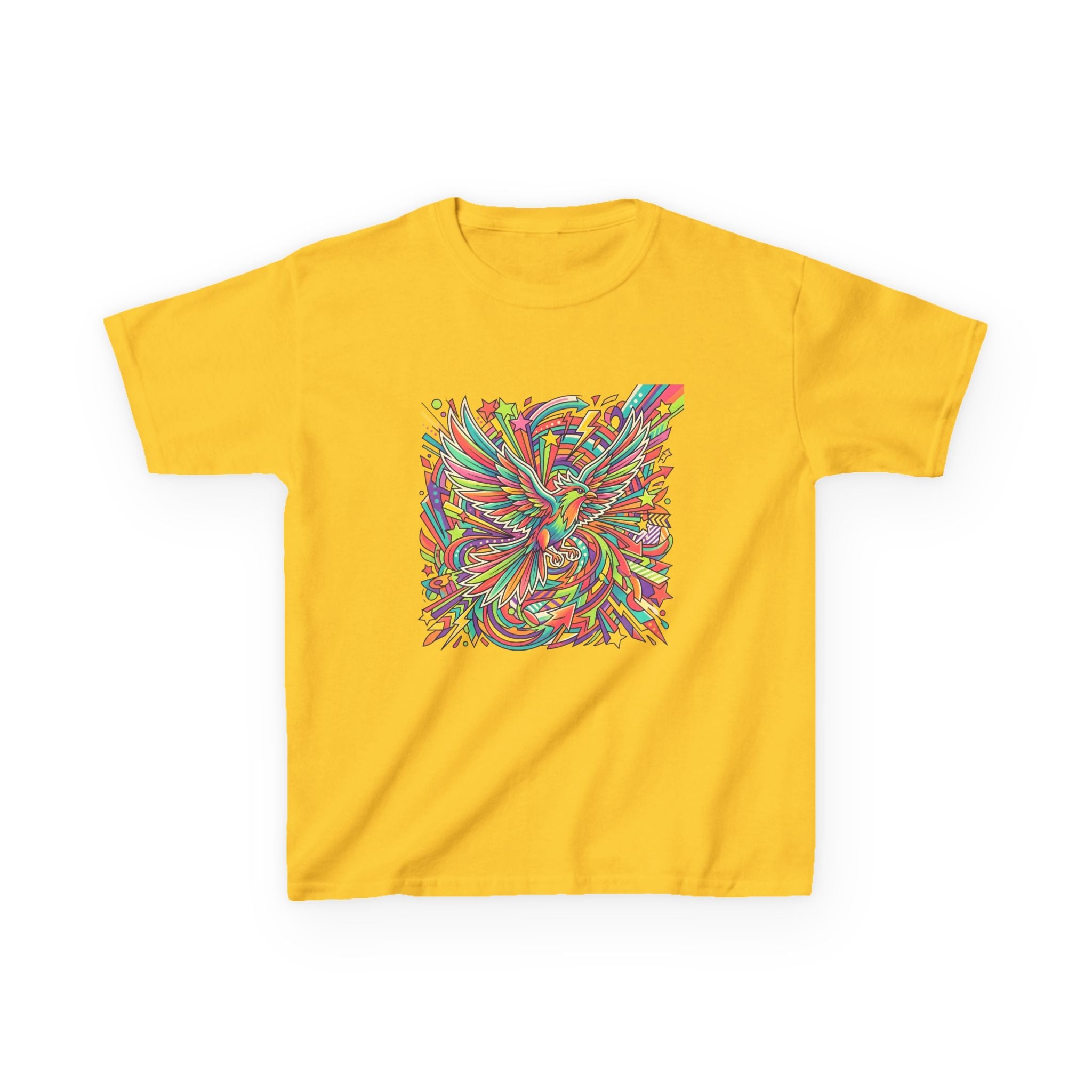 Kids Mythical Phoenix Tee - Energetic Psychedelic Art