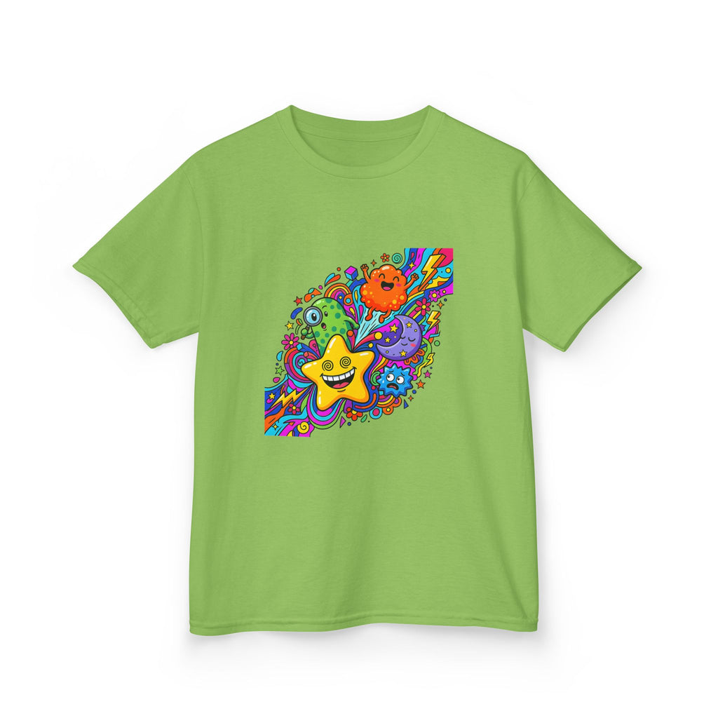 Kids Psychedelic Monster Tee - Vibrant Cartoon Doodle Shirt