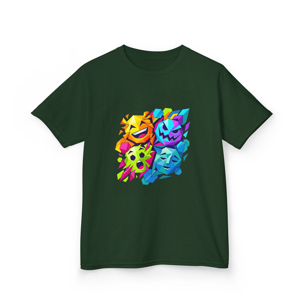 Kids T-Shirt - Vibrant Geometric Faces | Abstract Art