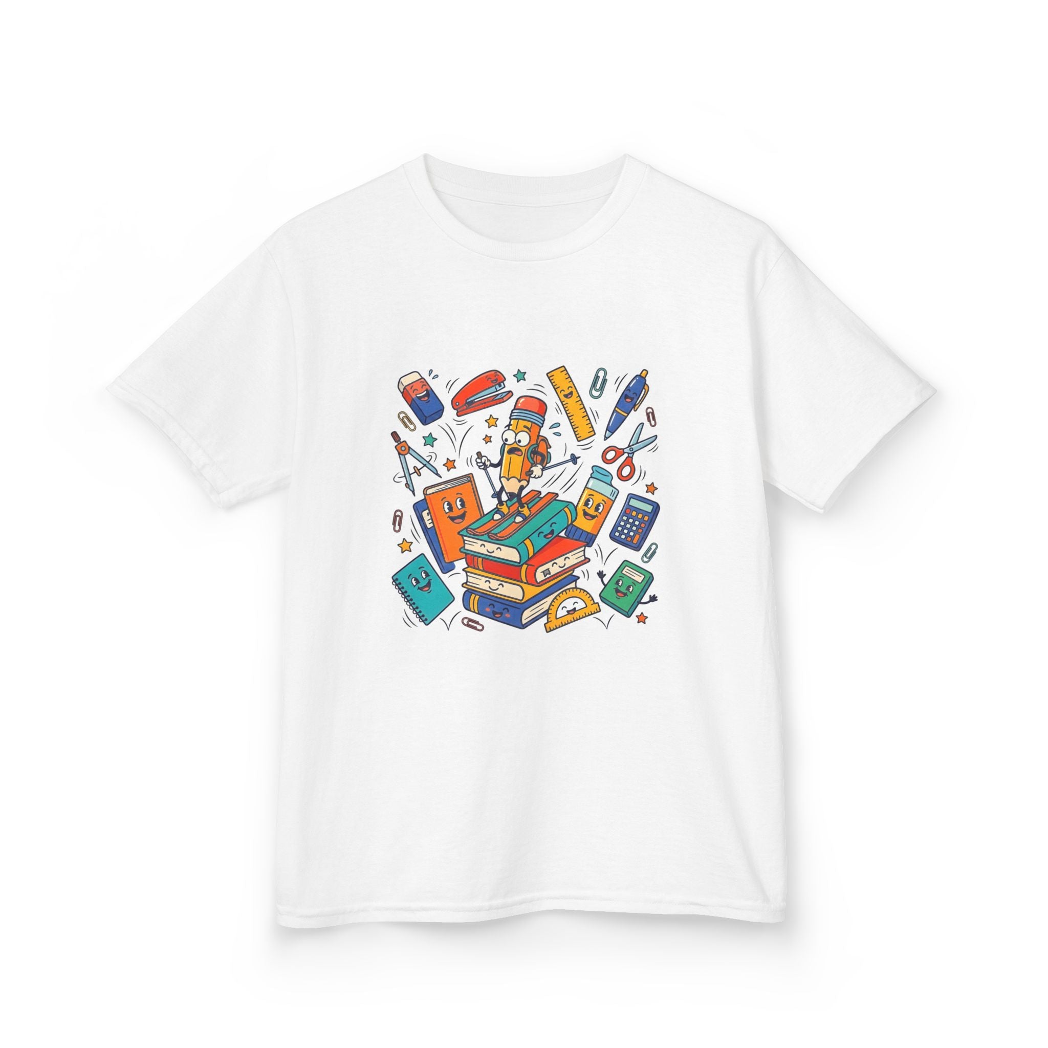 Kids T-Shirt - Cute Doodle School Supplies | First Day 2026
