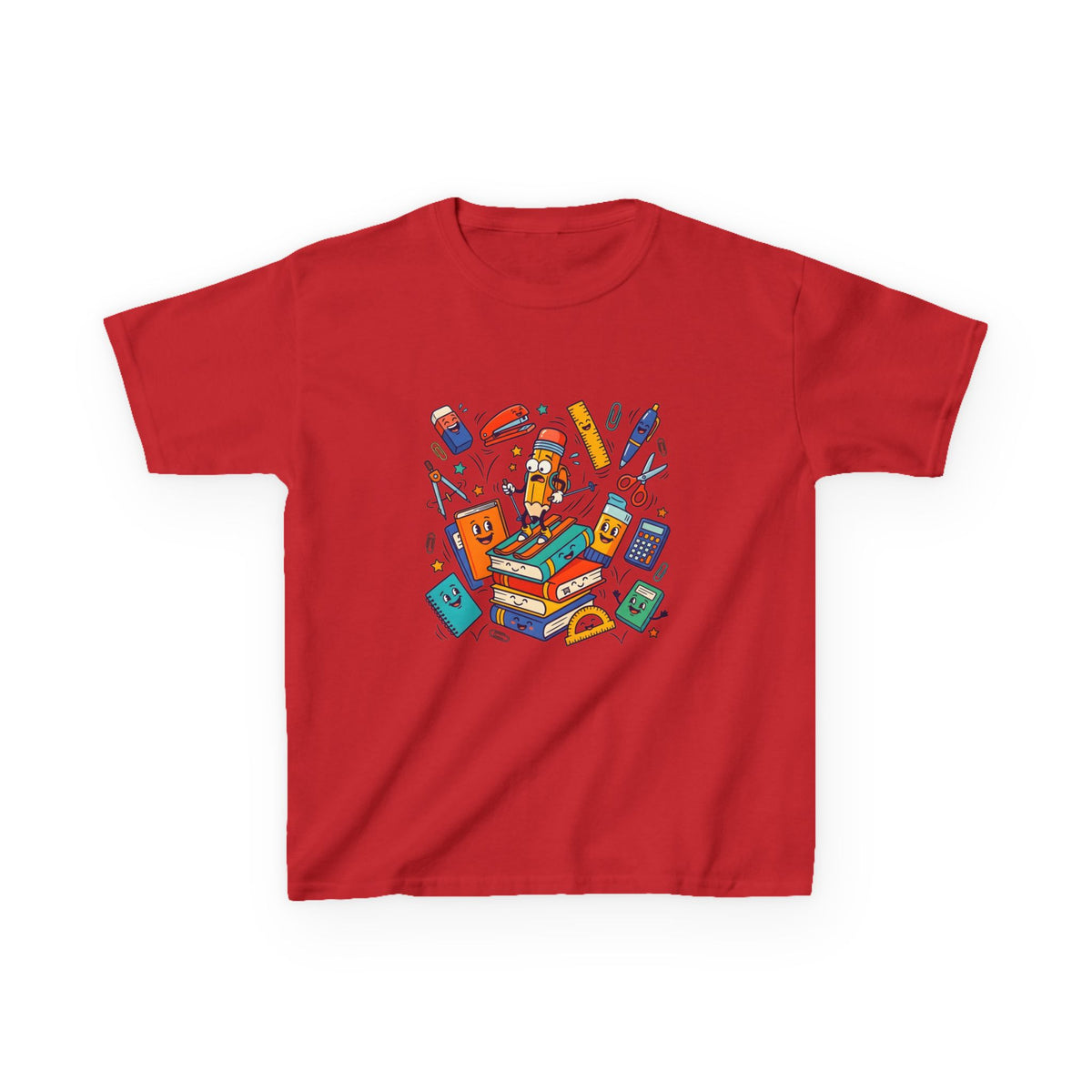 Kids T-Shirt - Cute Doodle School Supplies | First Day 2026