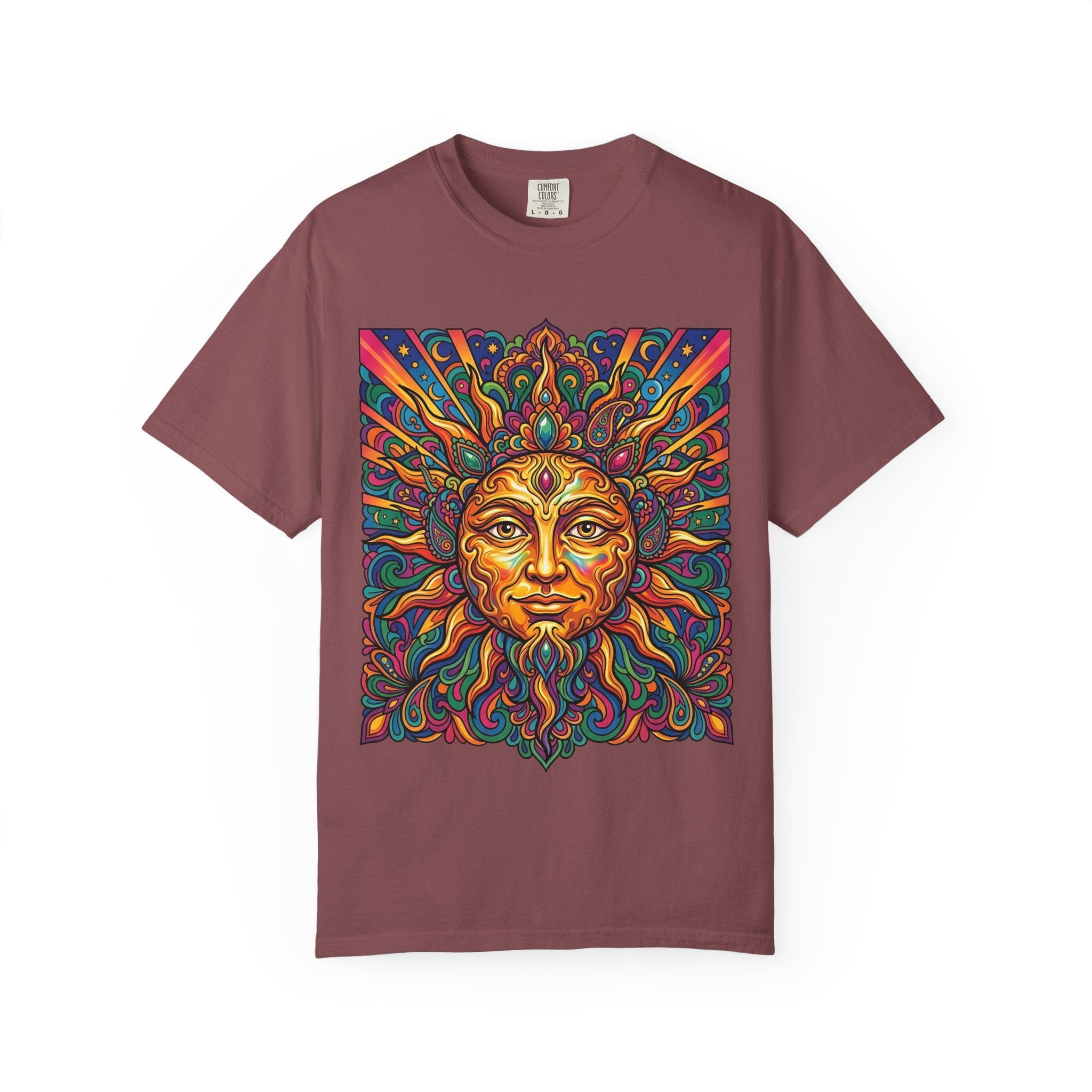 Unisex T-shirt - Psychedelic Sun Boho | Comfort Colors Garment-Dyed