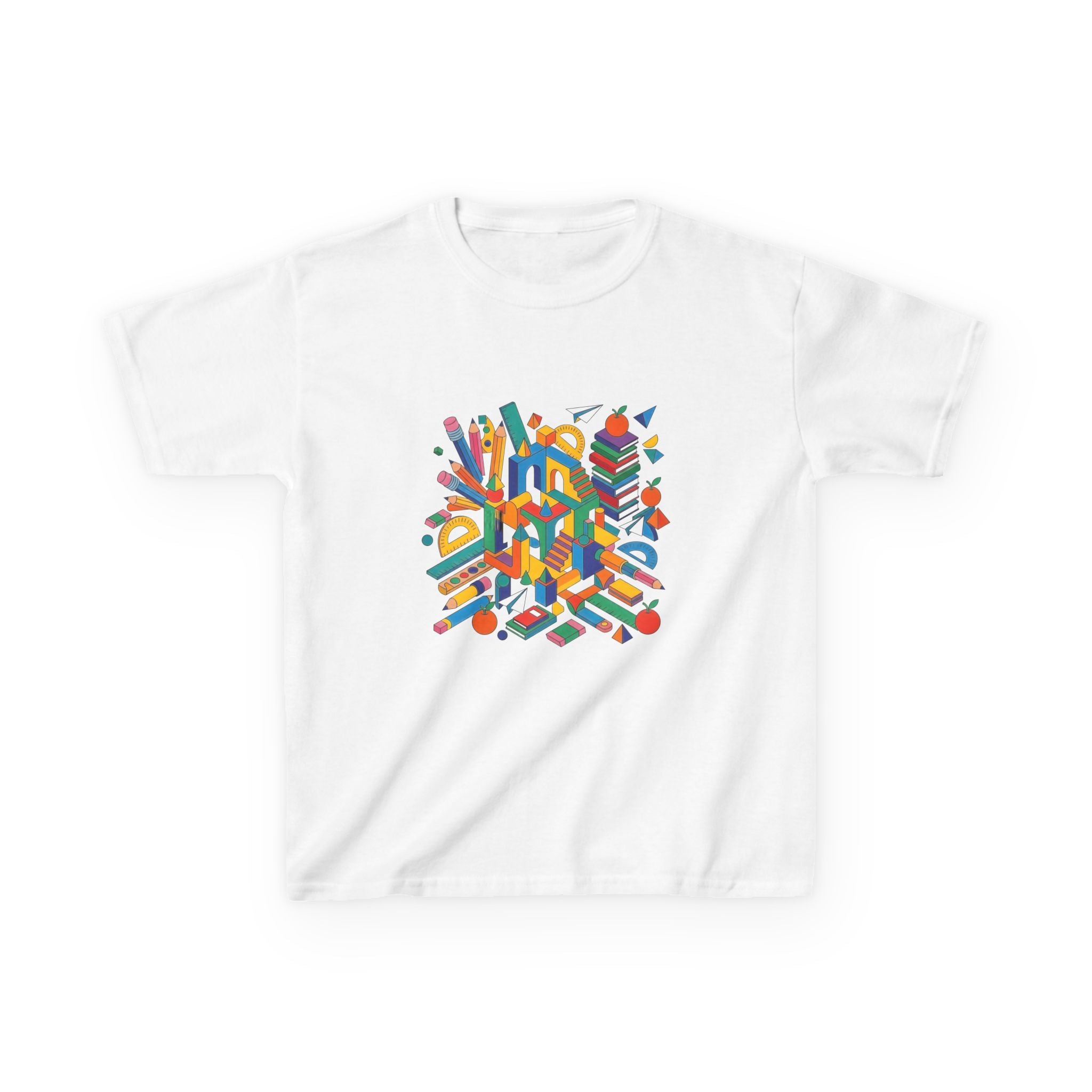 Kids T-Shirt - Abstract Geometric School Supplies | Back to School