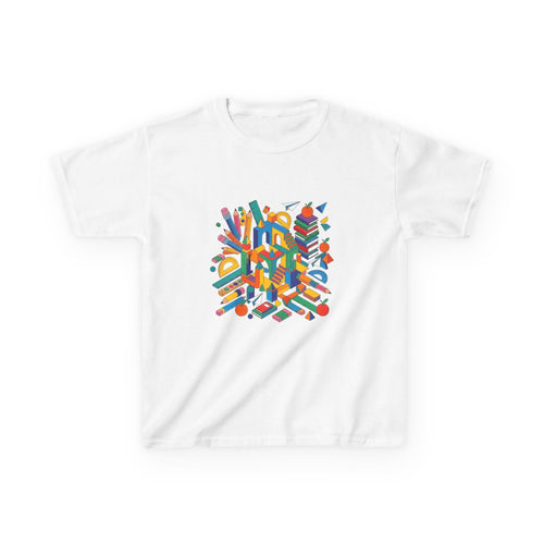 Kids T-Shirt - Abstract Geometric School Supplies | Back to School
