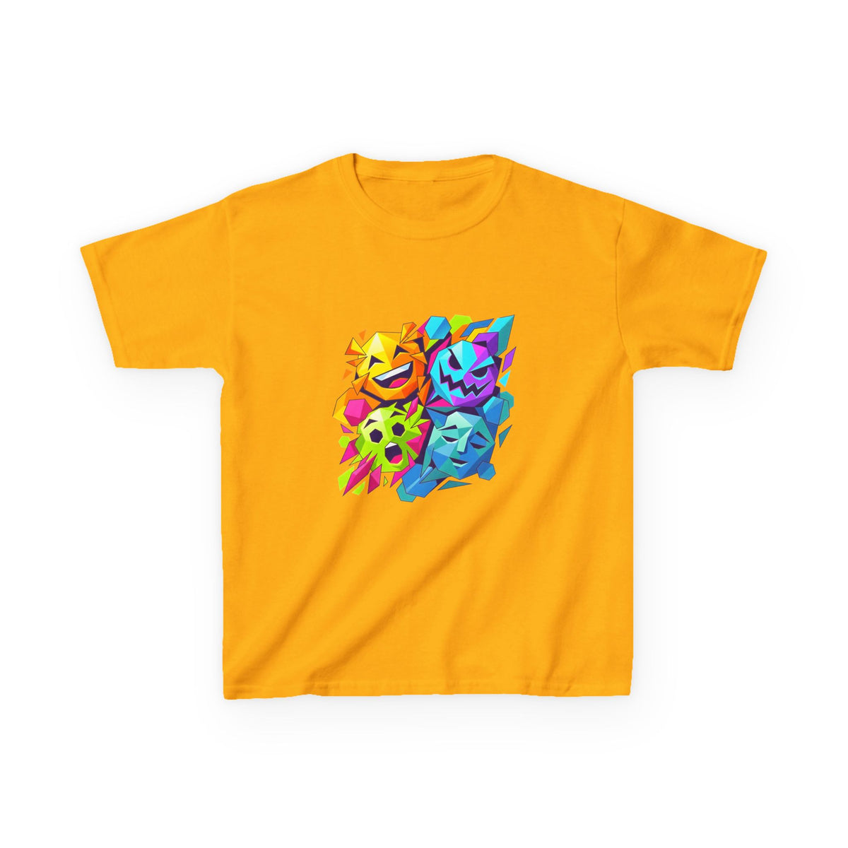 Kids T-Shirt - Vibrant Geometric Faces | Abstract Art