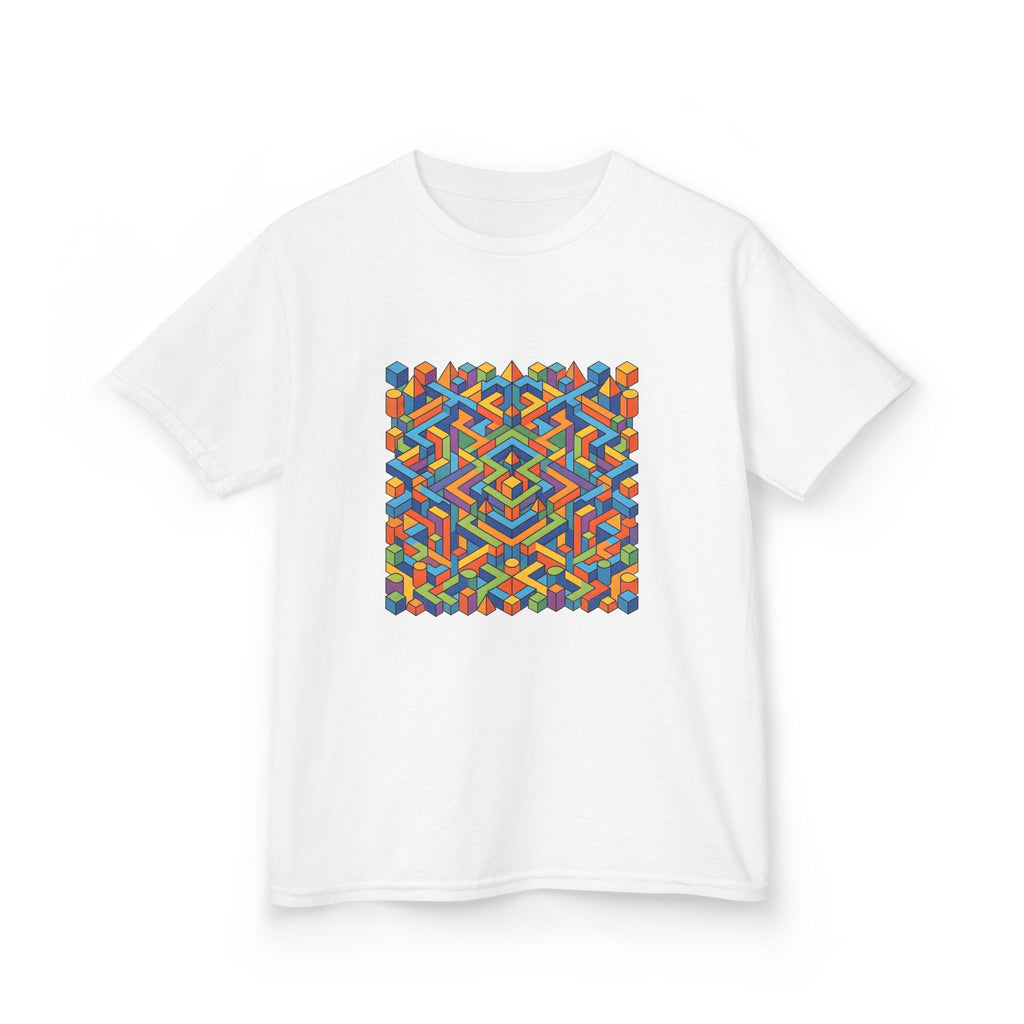 Kids T-Shirt - Colorful Isometric Optical Illusion Maze