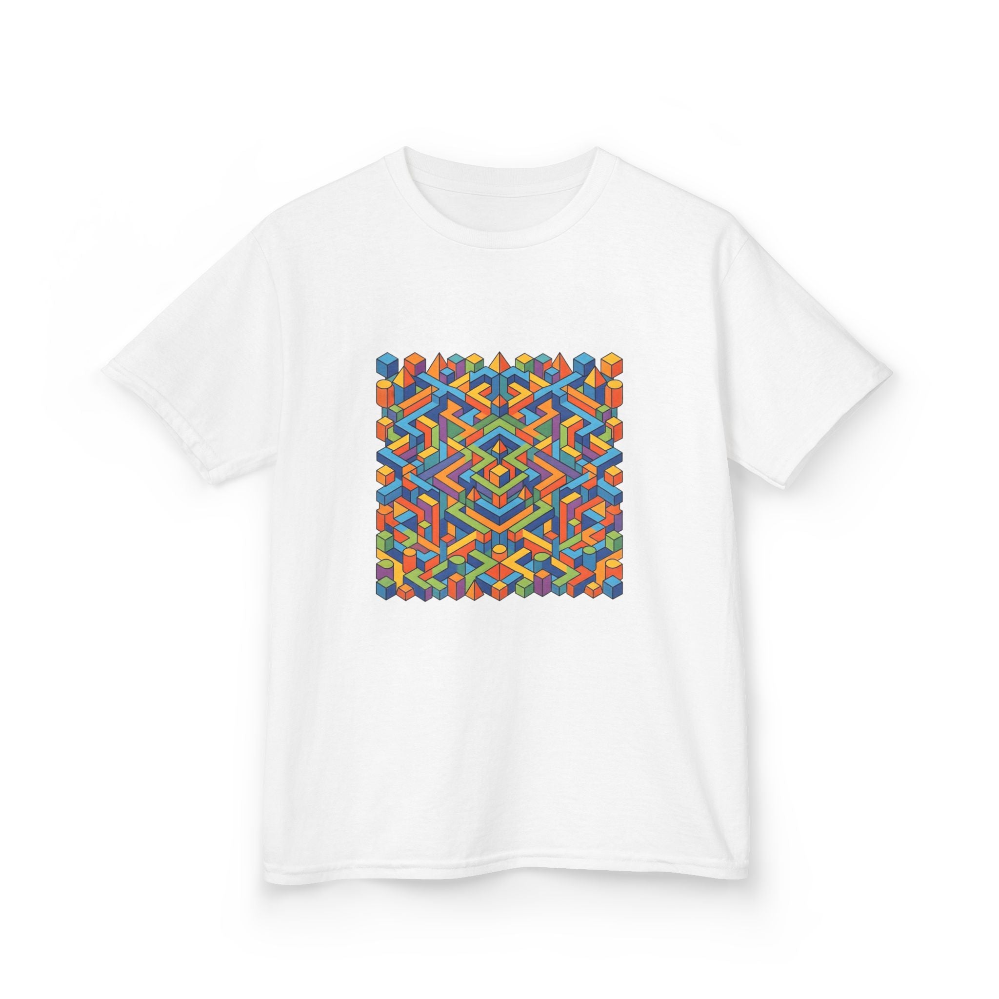 Kids T-Shirt - Colorful Isometric Optical Illusion Maze