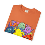 Unisex Garment-Dyed T-Shirt - Diverse Emotional Cartoon Creatures