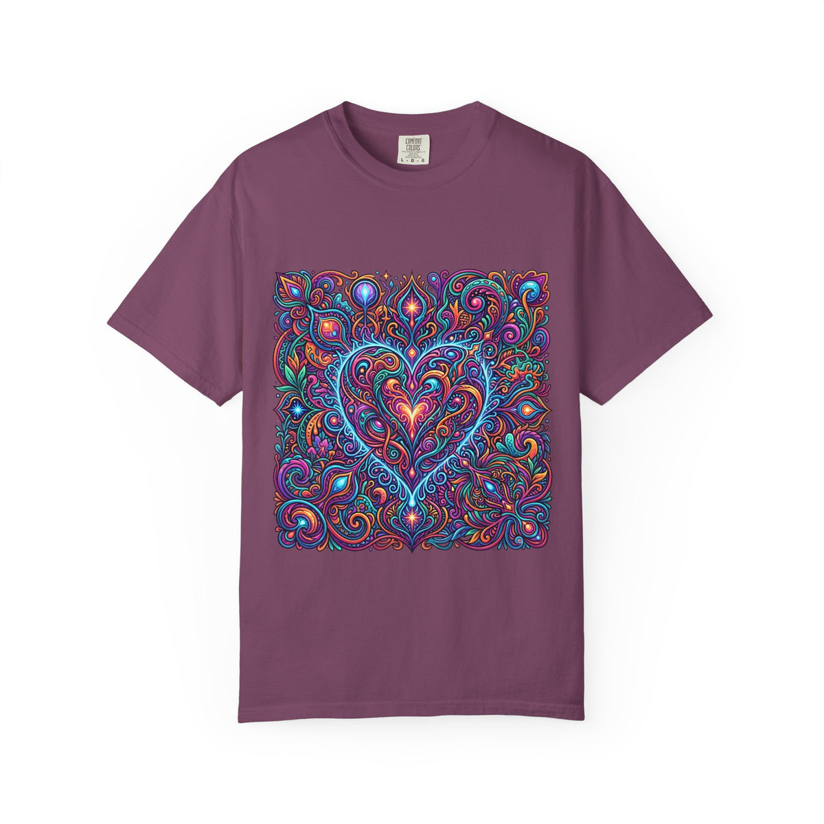 Unisex Garment-Dyed T-shirt - Cosmic Love | Psychedelic Heart Art