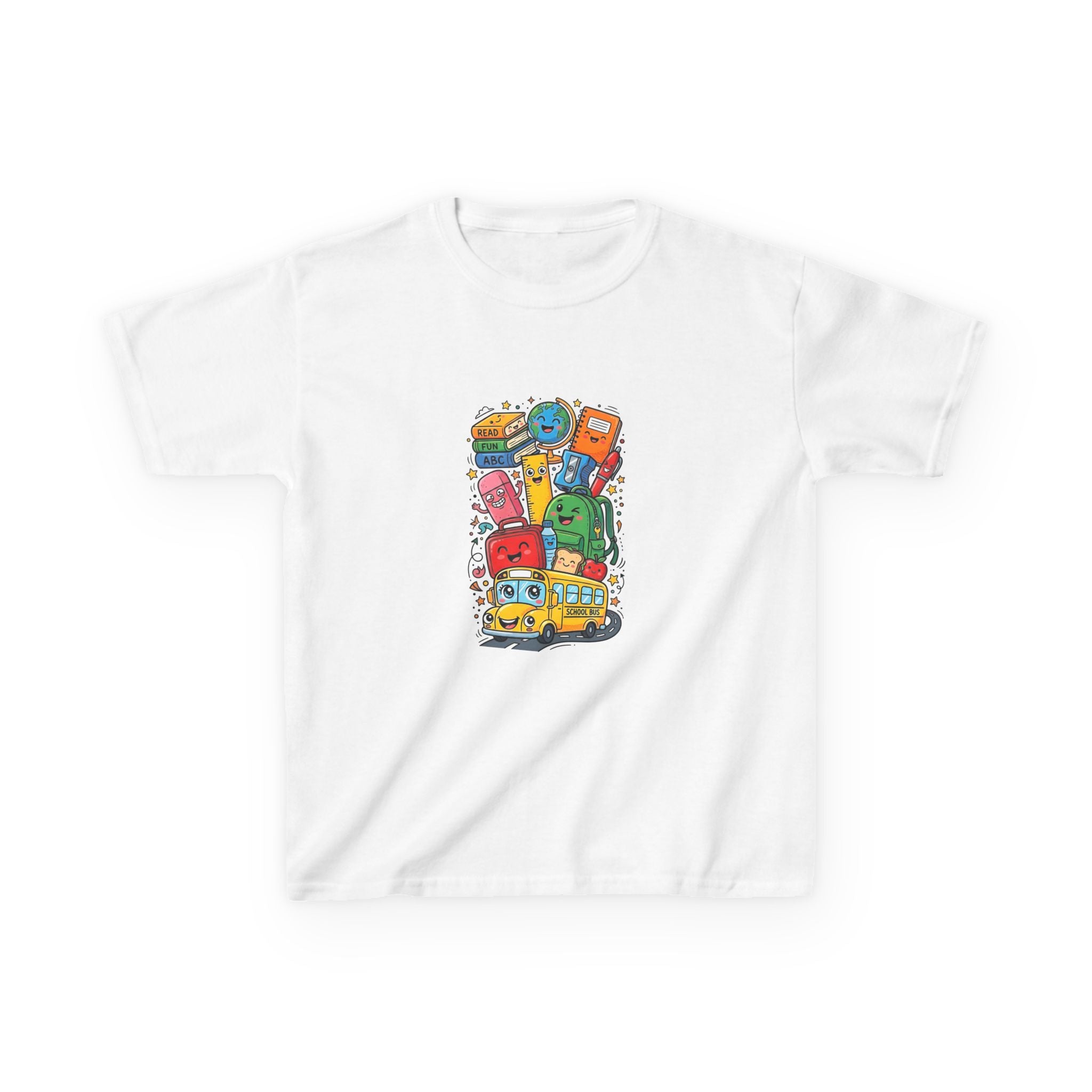 Kids Back to School T-Shirt - Cute School Bus, ABC | First Day
