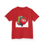 Kids Tee - Adventurous Apple Character Hiking T-Shirt