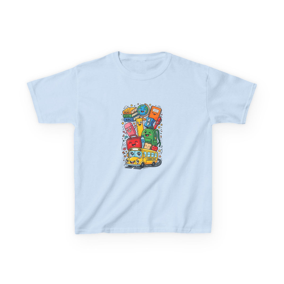 Kids Back to School T-Shirt - Cute School Bus, ABC | First Day