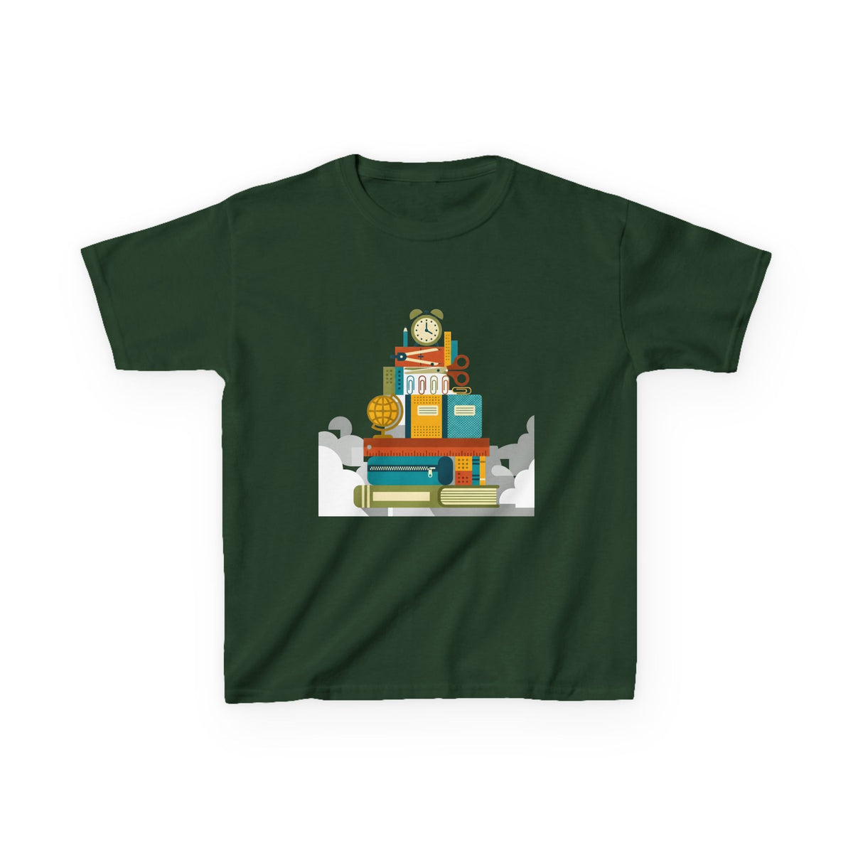 Kids Tee - Flat Vector School Supplies Stack | Back to School 2026