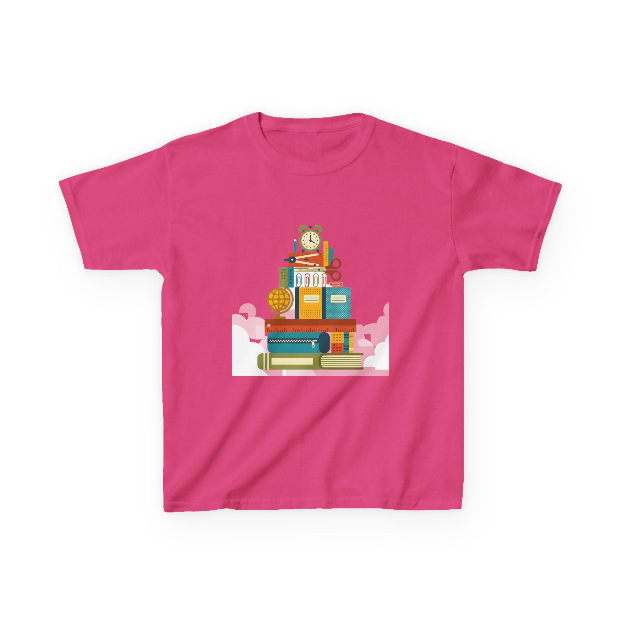 Kids Tee - Flat Vector School Supplies Stack | Back to School 2026